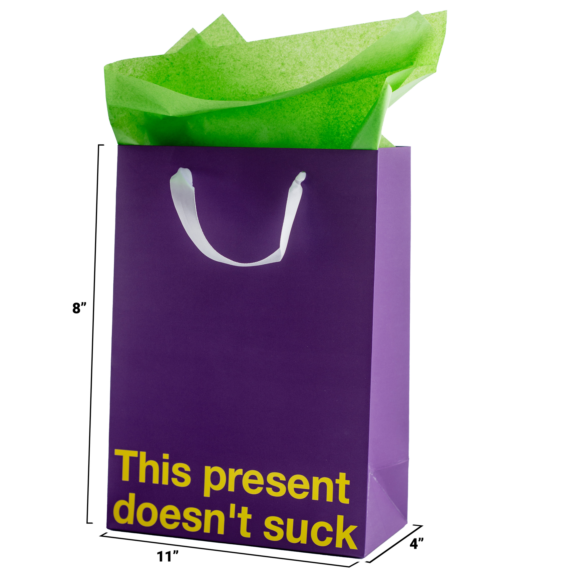 Purple kraft gift bag with funny design – ideal for adult gifts.
