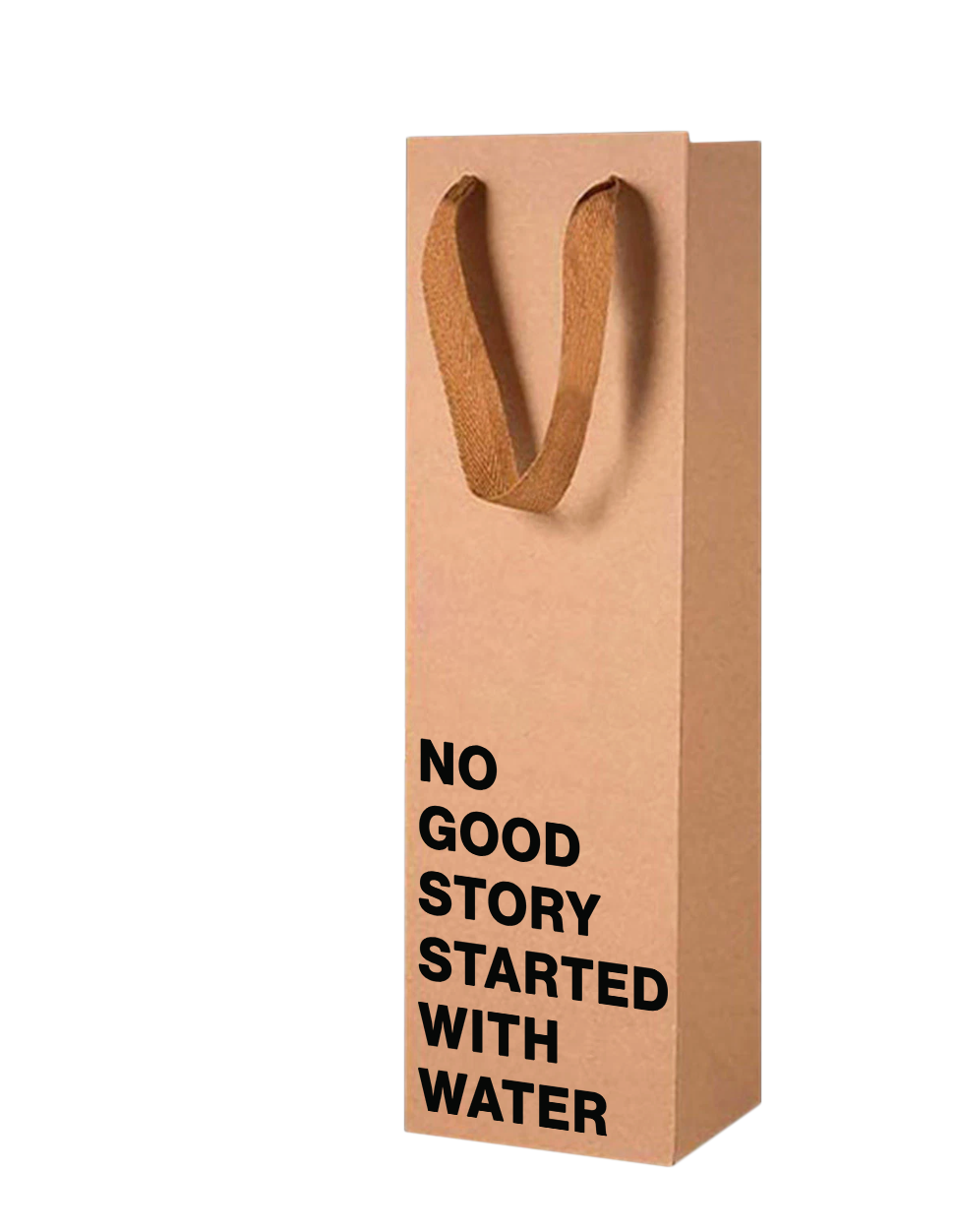 Funny wine gift bag with kraft paper design.