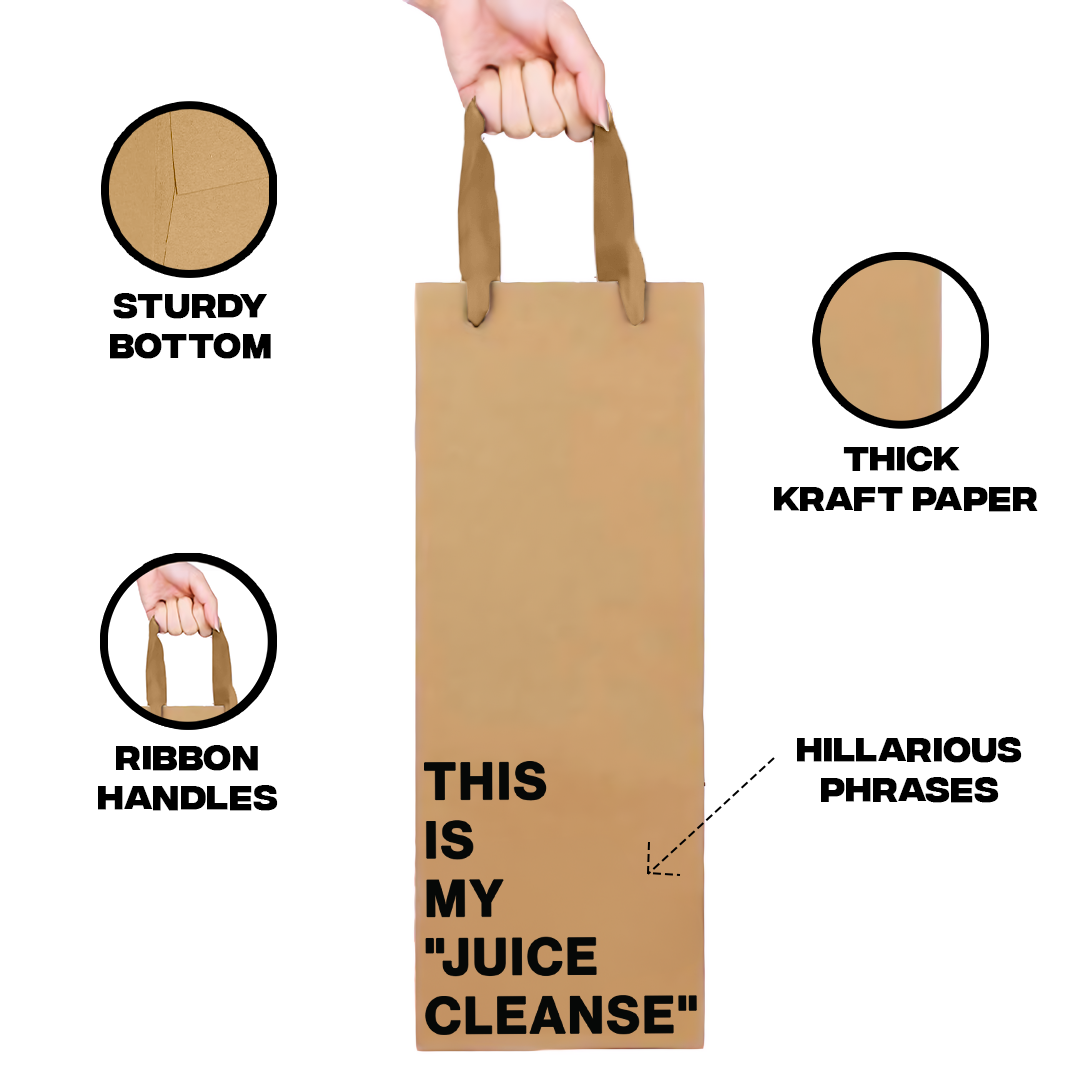 "This is my Juice Cleanse" wine gift bag – eco-friendly funny wine bag.