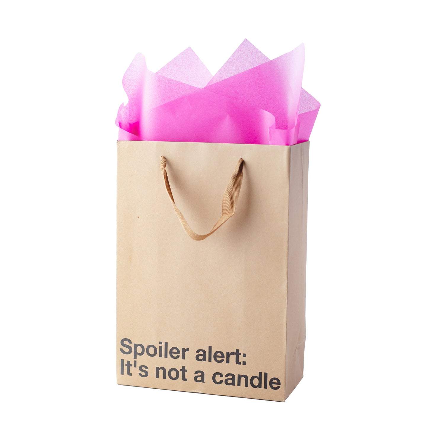"Not A Candle" gift bag – Funny kraft bag for unique adult gifts.