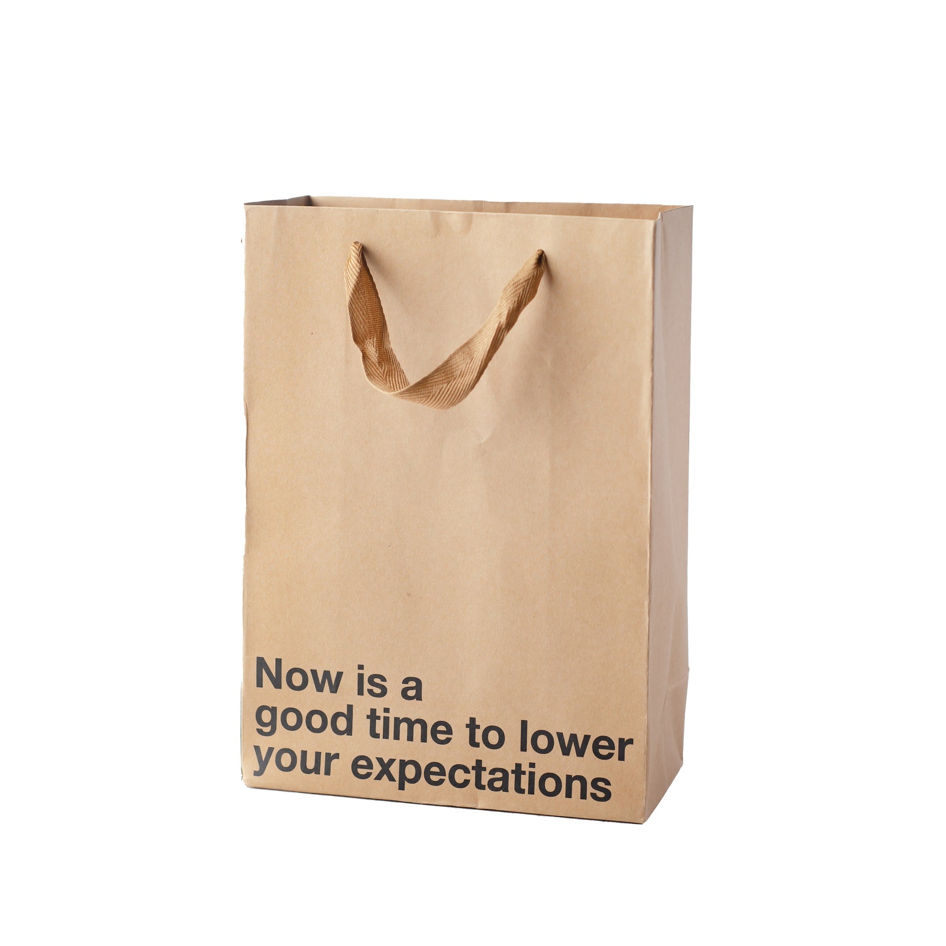 "Lower Your Expectations" gift bag – Funny kraft gift bag for adults.