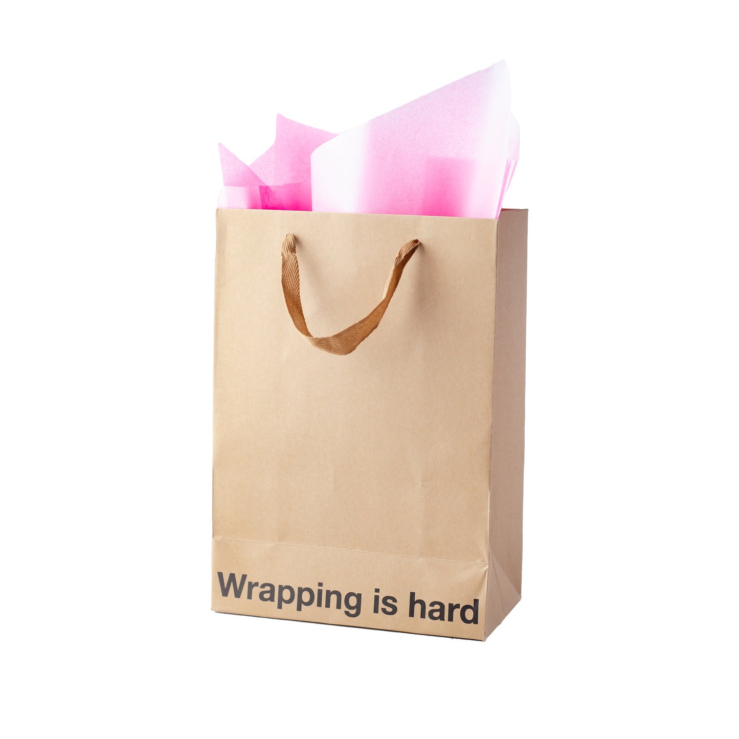 Kraft gift bag with brown ribbon handle, perfect for adult gift bags and unique gifts.