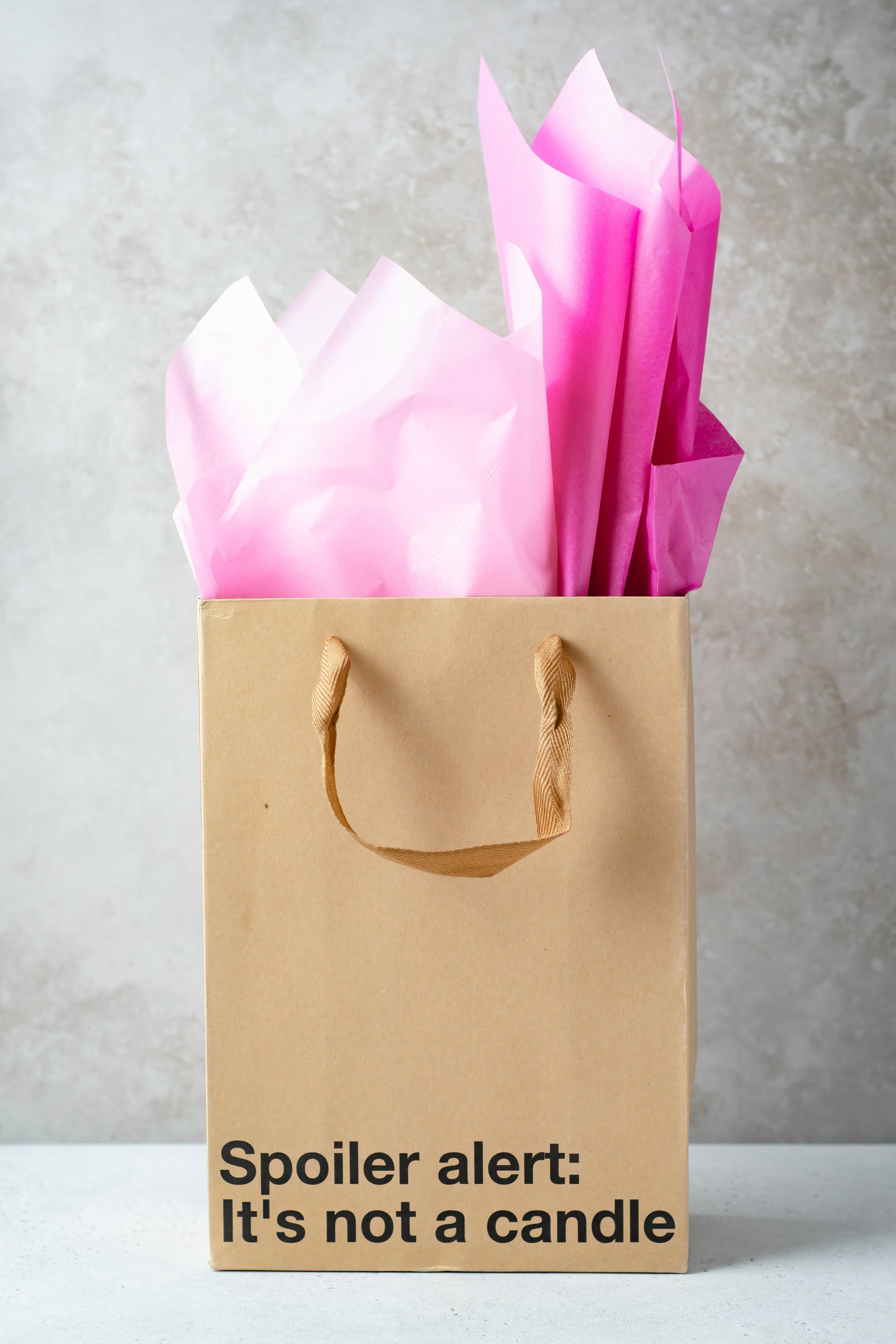 "Not A Candle" gift bag – Funny kraft bag for unique adult gifts.