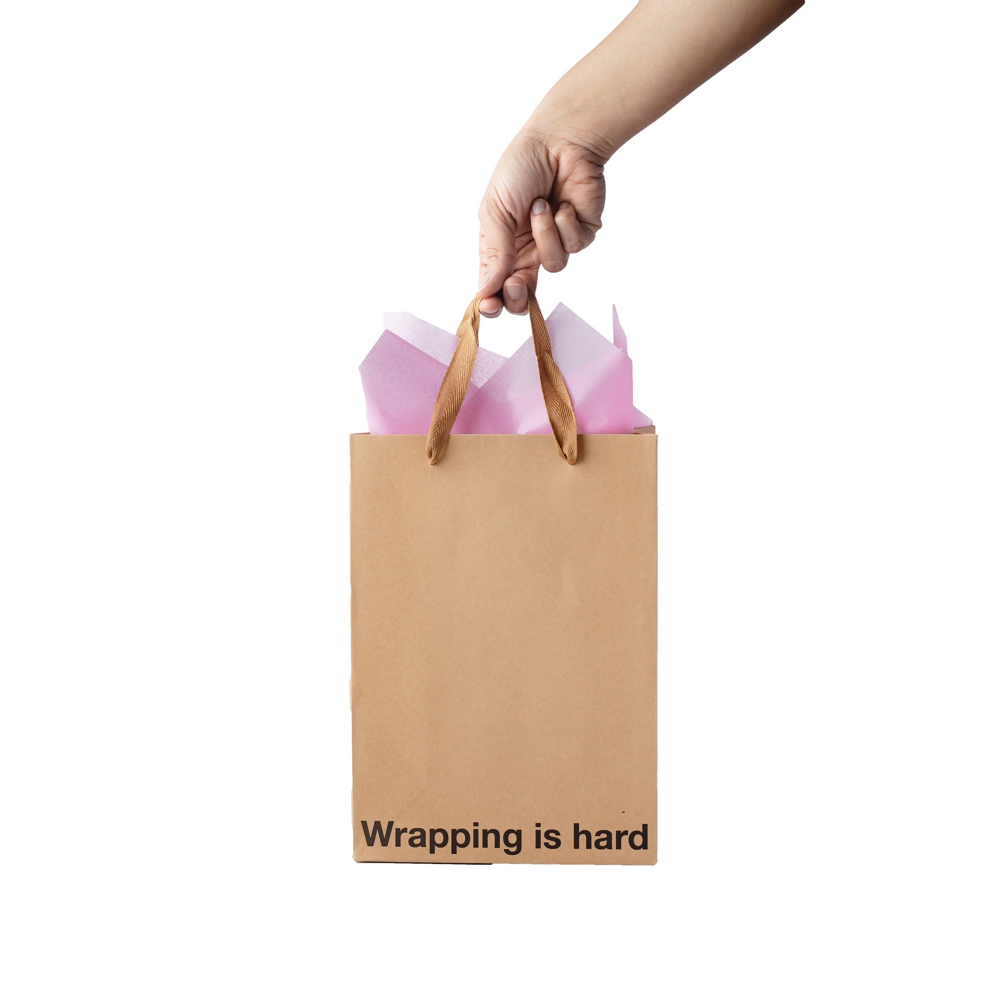 Kraft gift bag with brown ribbon handle, perfect for adult gift bags and unique gifts.