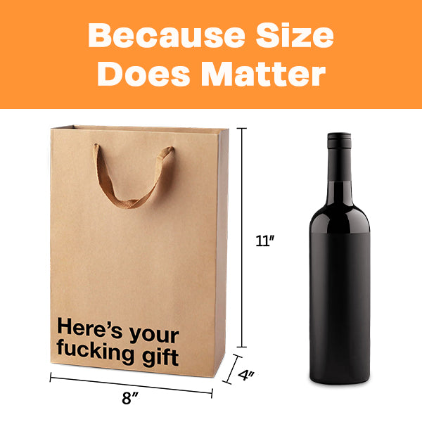 "Here's your fucking gift" Funny Profanity Gift Bag - Offensive Crayons