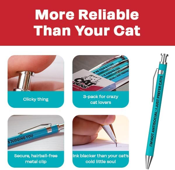 3pc Cat People Pen Set - Offensive Crayons