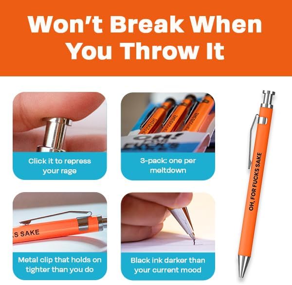 3pc Swear Word Pen Set - Offensive Crayons