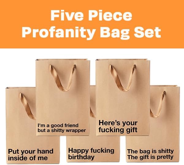 Funny Profanity Gift Bag Set - 5pc - Offensive Crayons