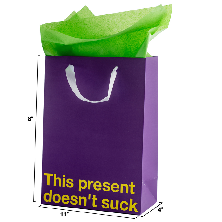 "This present doesn't suck" Purple Gift Bag