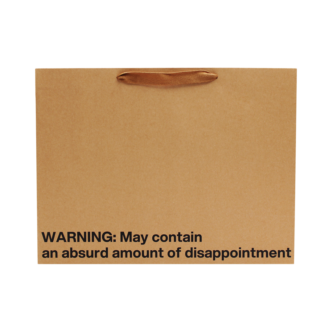 "Warning: May contain an absurd amount of disappointment" Large Gift Bag - Offensive Crayons
