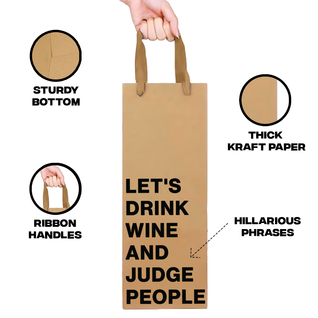 "Let's drink wine and judge people" Wine Gift Bag