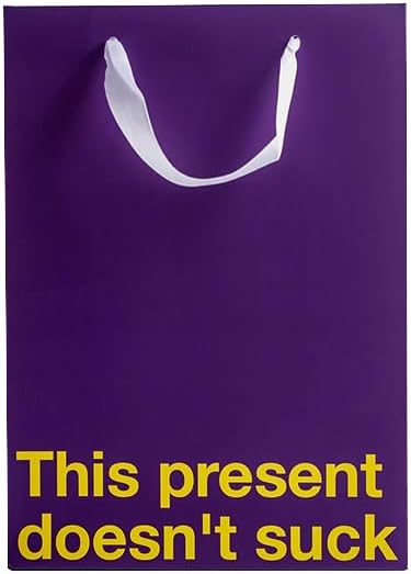 "This present doesn't suck" Purple Gift Bag
