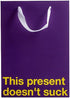 Purple gift bag with the phrase &