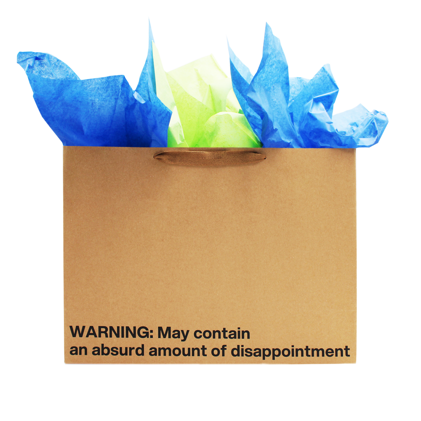 "Warning: May contain an absurd amount of disappointment" Large Gift Bag - Offensive Crayons