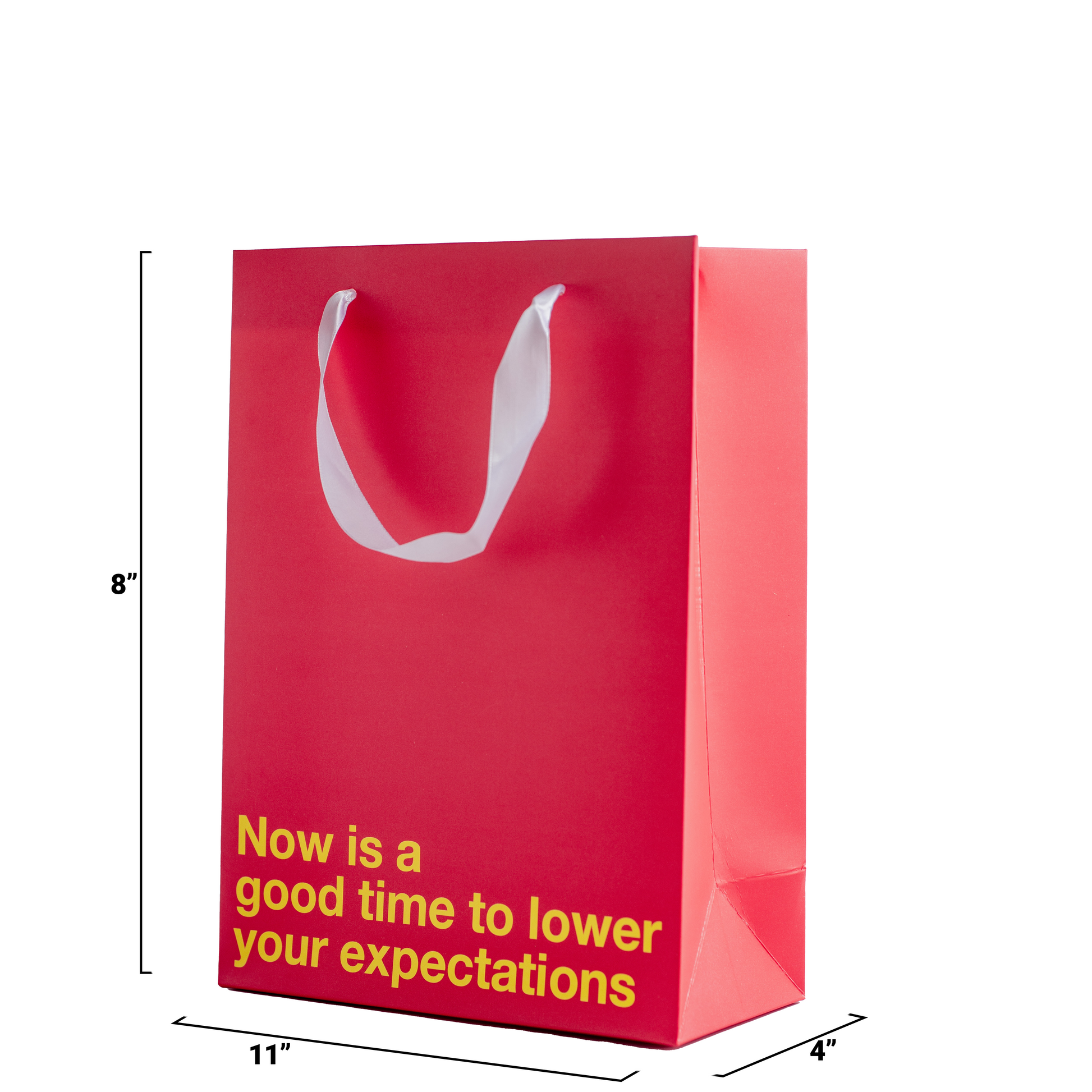 "Lower Your Expectations" Red gift bag – Funny kraft gift bag for adults.