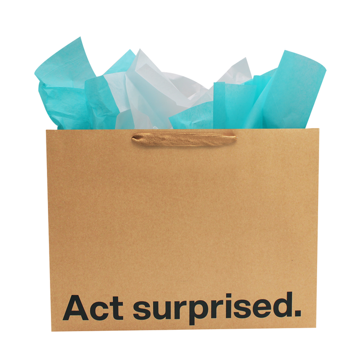 "Act Surprised" Large Gift Bag - Offensive Crayons