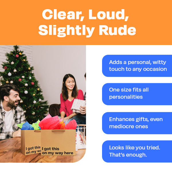 "I Got This On My Way Here" Large Gift Bag - Offensive Crayons