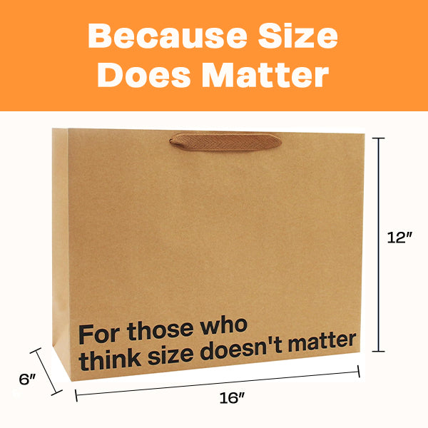 "For those who think size doesn't matter" Large Gift Bag - Offensive Crayons