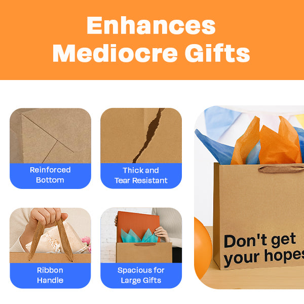 "Don't Get Your Hopes Up" Large Gift Bag - Offensive Crayons