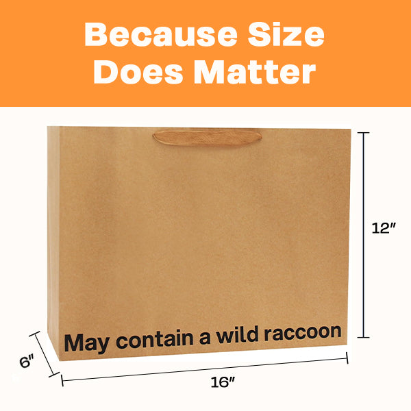 "May Contain a Wild Racoon" Large Gift Bag - Offensive Crayons