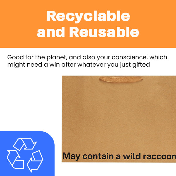 "May Contain a Wild Racoon" Large Gift Bag - Offensive Crayons