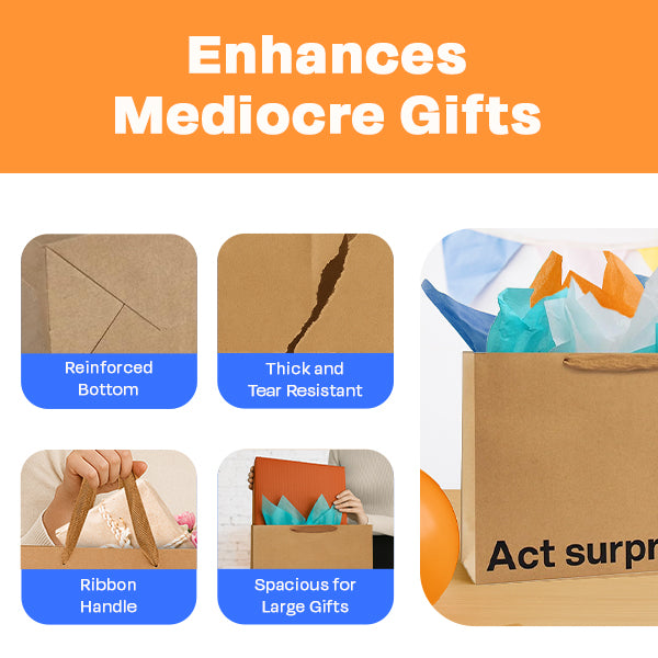 "Act Surprised" Large Gift Bag - Offensive Crayons