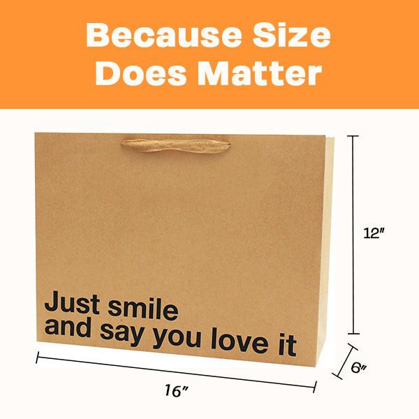 "Just Smile & Say You Love it" Large Gift Bag - Offensive Crayons