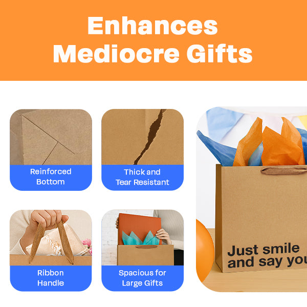 "Just Smile & Say You Love it" Large Gift Bag - Offensive Crayons