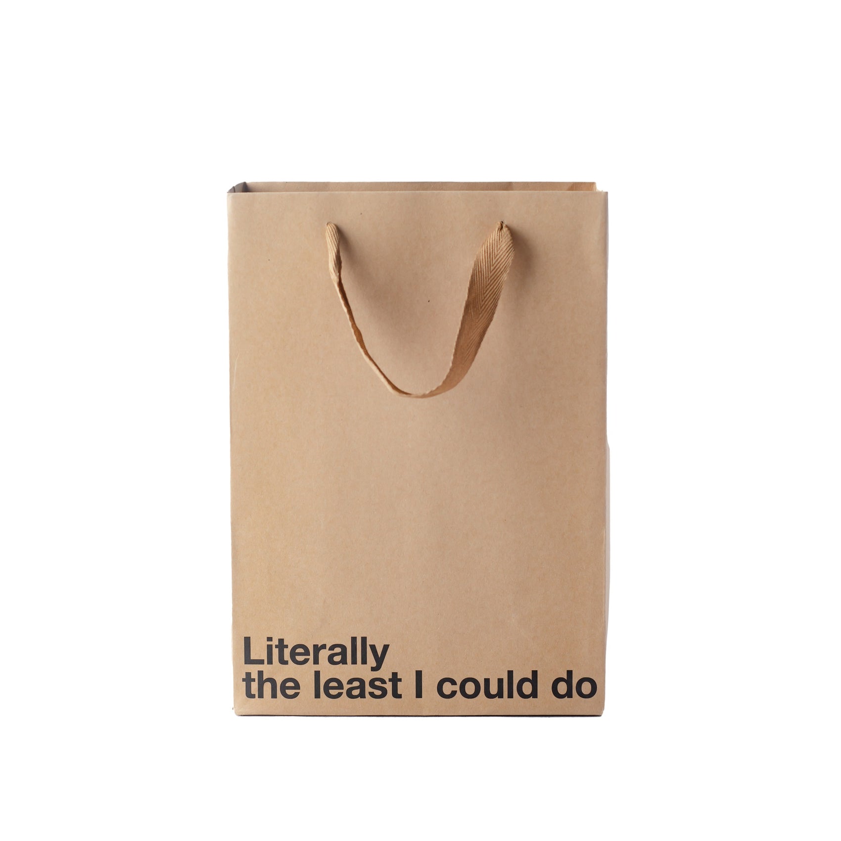 "The Least I Could Do" gift bag – funny, sarcastic Kraft gift bag for adults.
