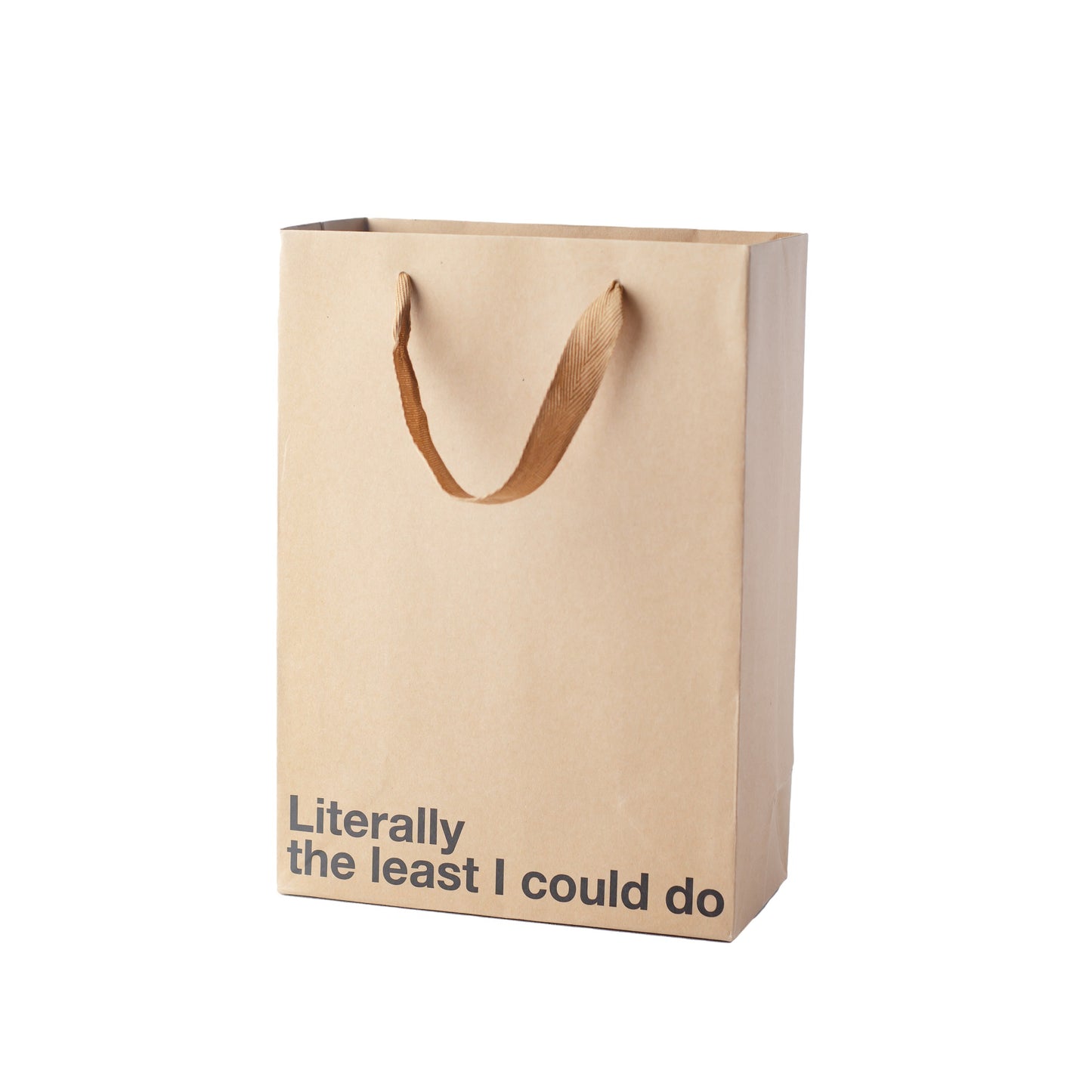 "The Least I Could Do" gift bag – funny, sarcastic Kraft gift bag for adults.