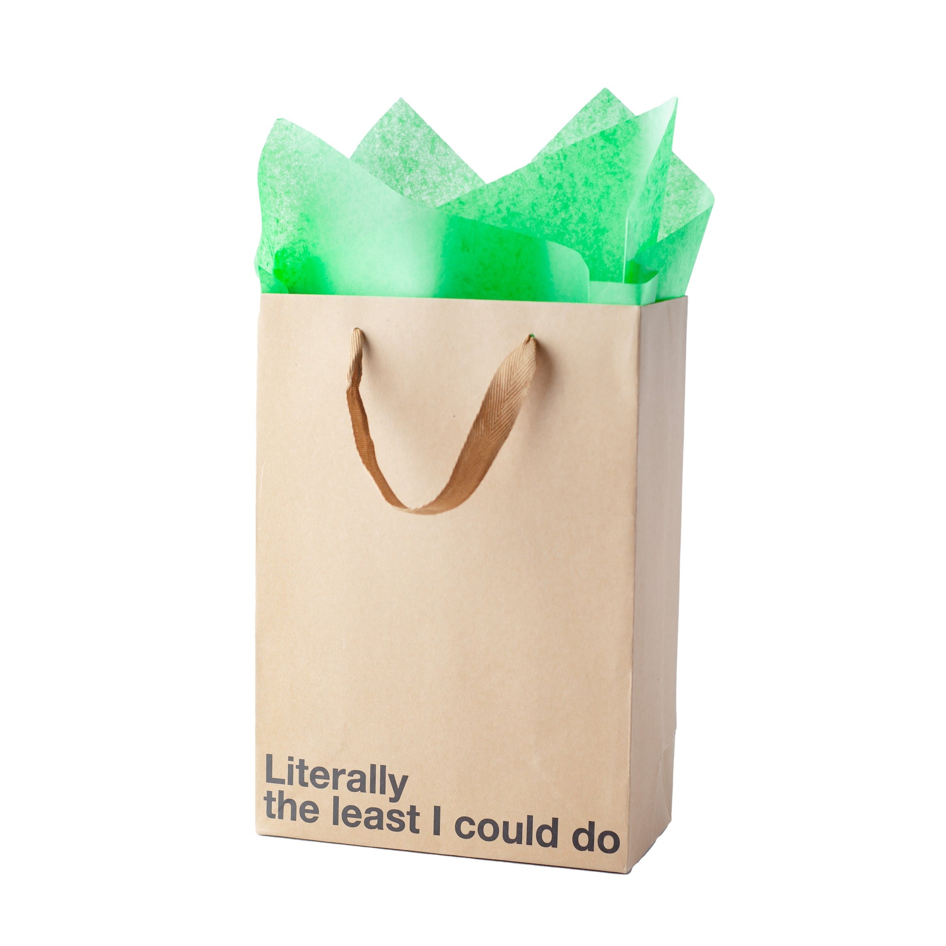 "The Least I Could Do" gift bag – funny, sarcastic Kraft gift bag for adults.