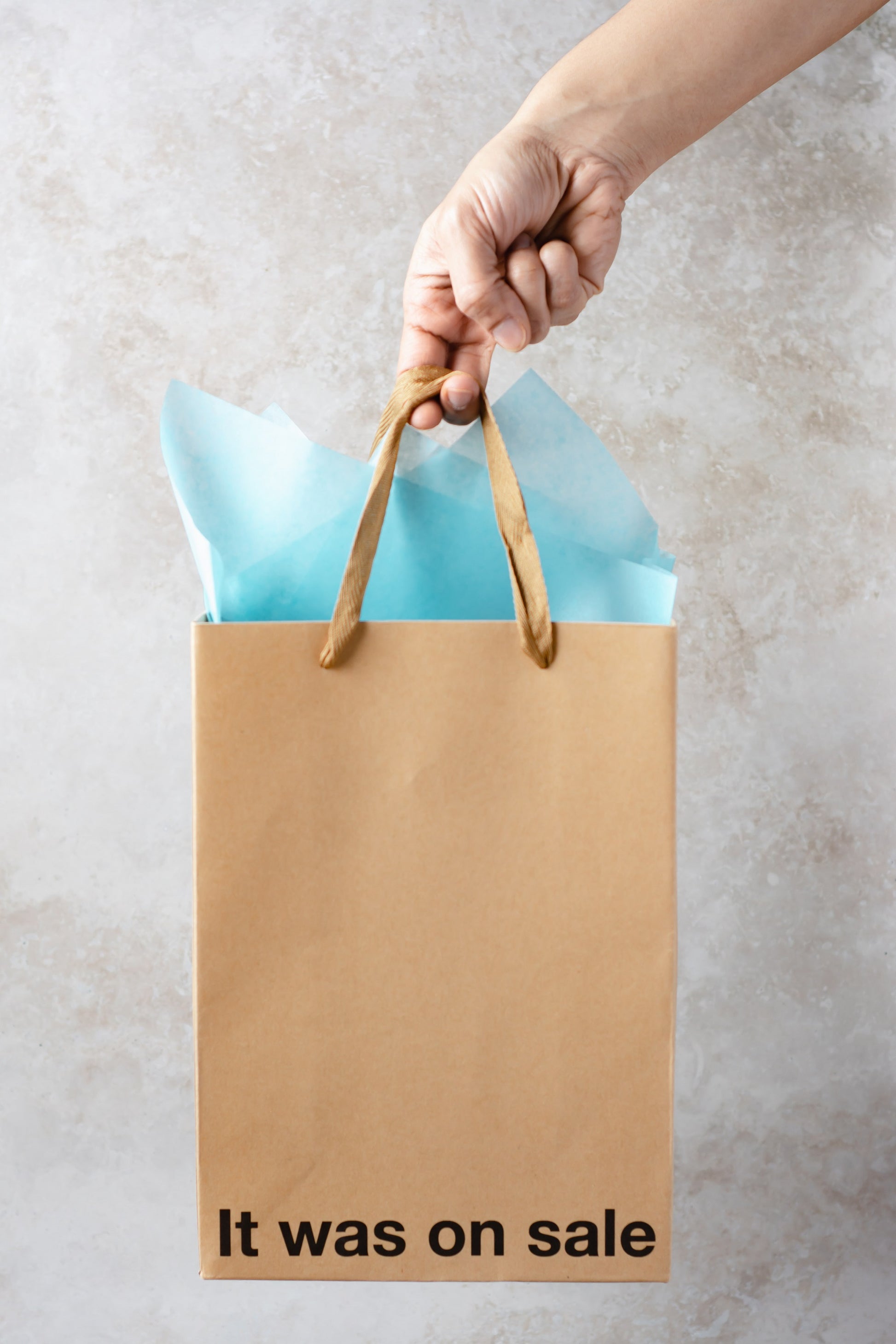 "It Was on Sale" kraft gift bag – Funny, unique, and durable adult gift bag.