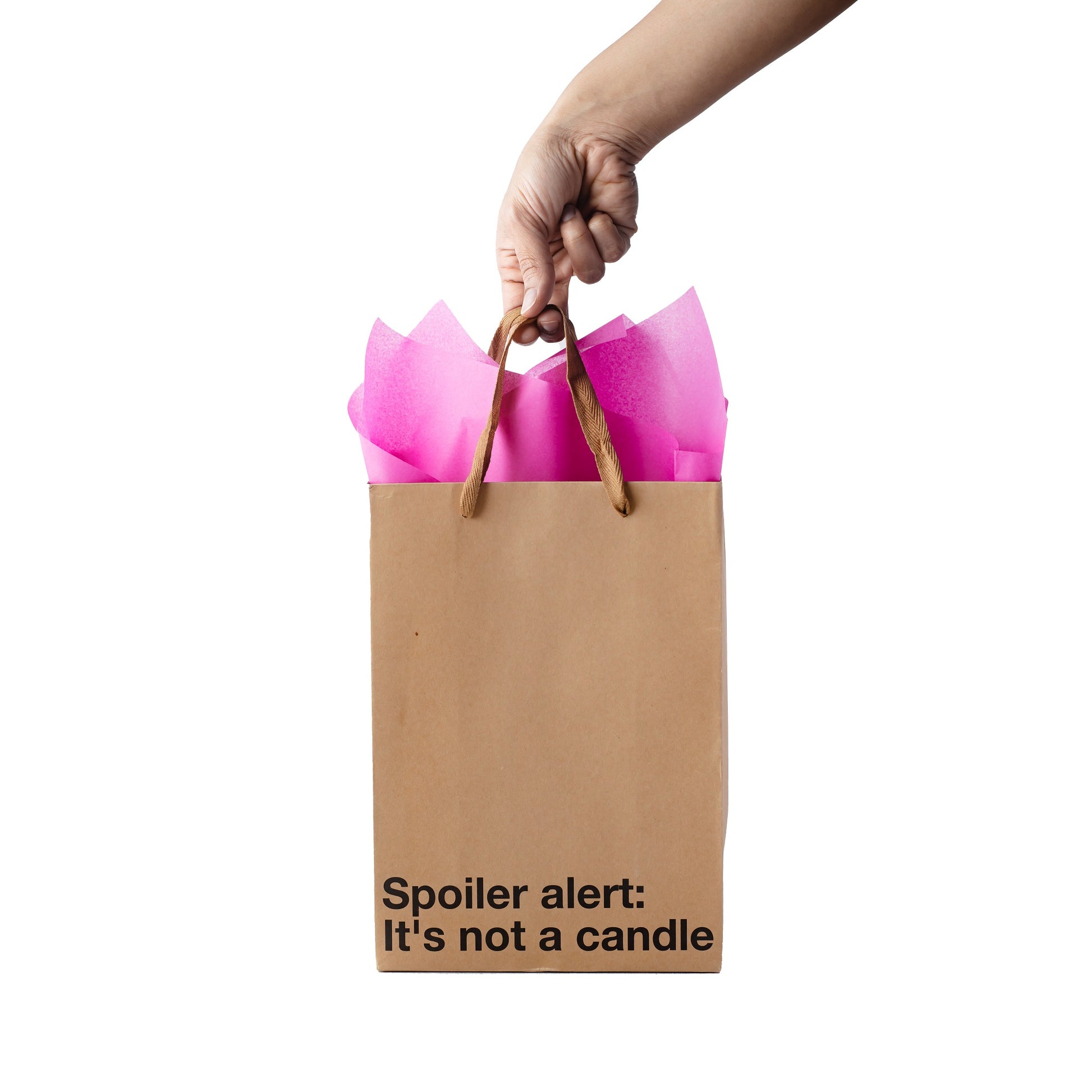 "Not A Candle" gift bag – Funny kraft bag for unique adult gifts.
