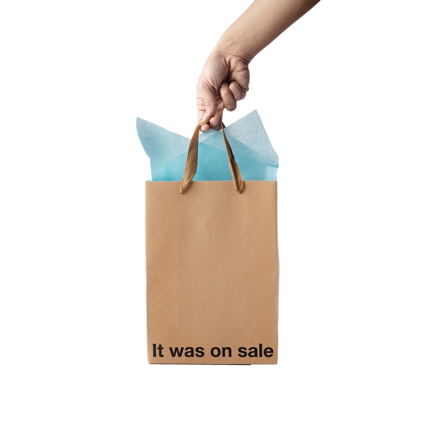 "It Was on Sale" kraft gift bag – Funny, unique, and durable adult gift bag.
