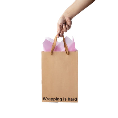 Kraft gift bag with brown ribbon handle, perfect for adult gift bags and unique gifts.