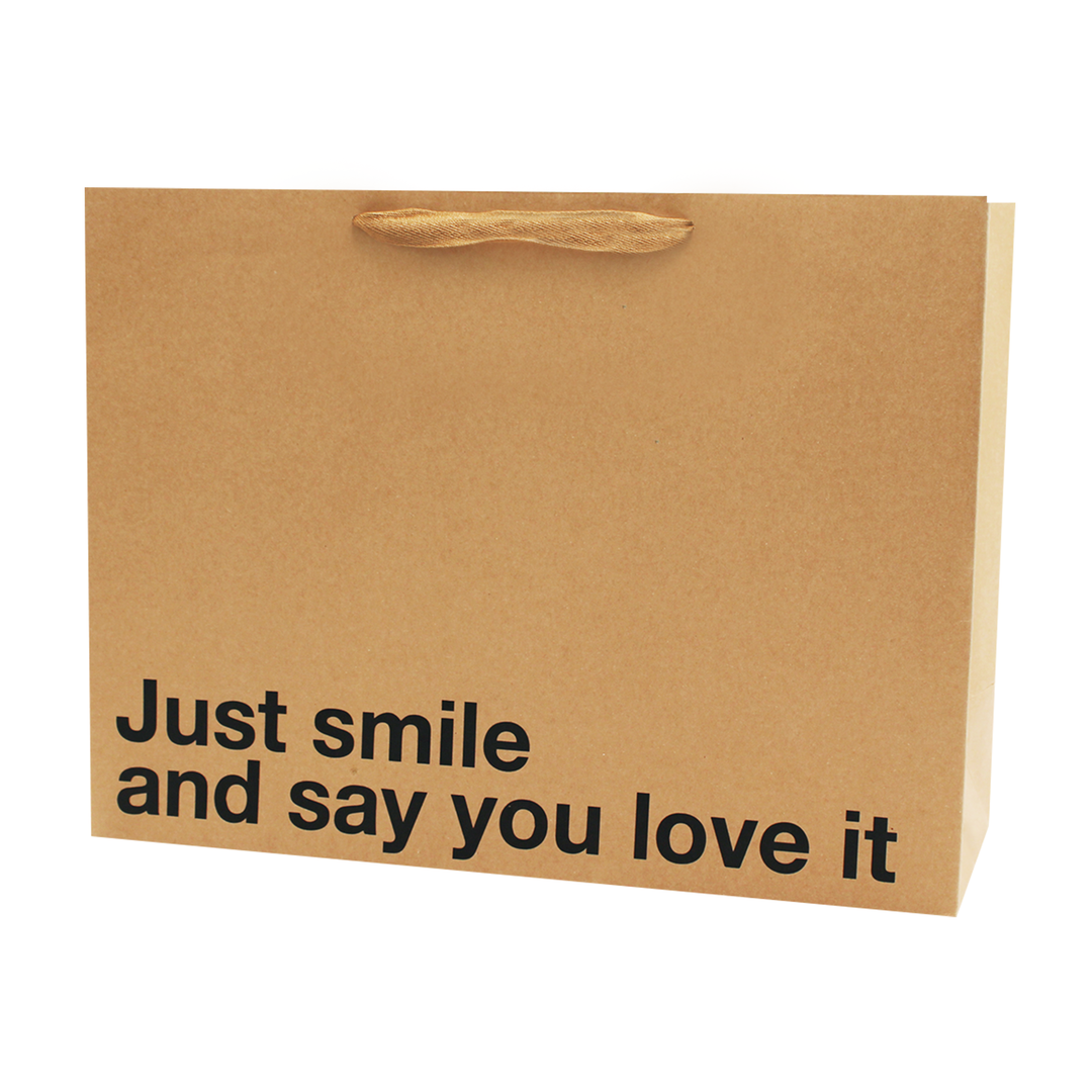 "Just Smile & Say You Love it" Large Gift Bag - Offensive Crayons