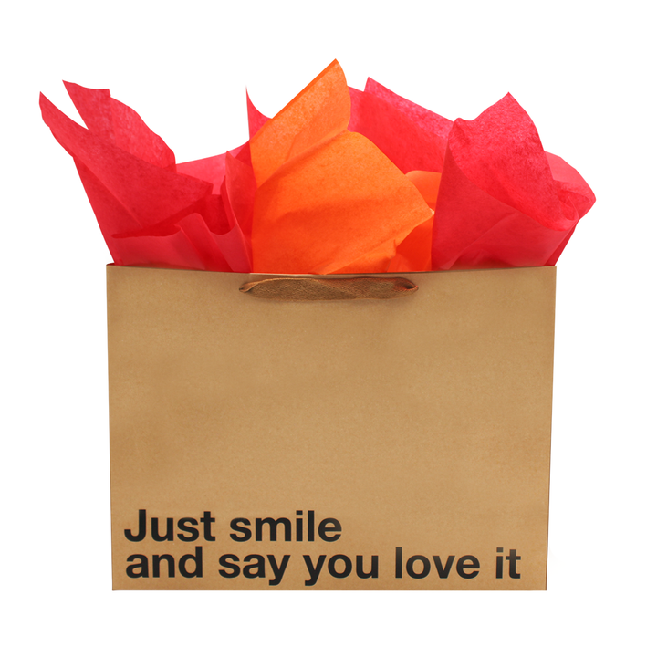 "Just Smile & Say You Love it" Large Gift Bag - Offensive Crayons
