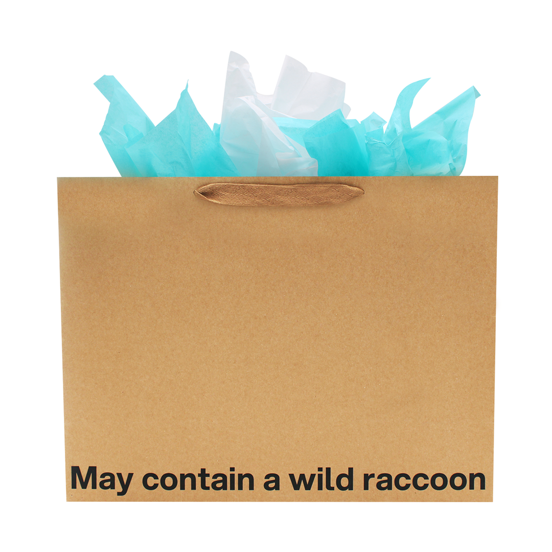 "May Contain a Wild Racoon" Large Gift Bag - Offensive Crayons