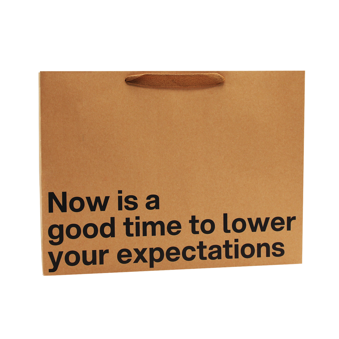 "Now Is A Good Time To Lower Your Expectations" Large Gift Bag - Offensive Crayons