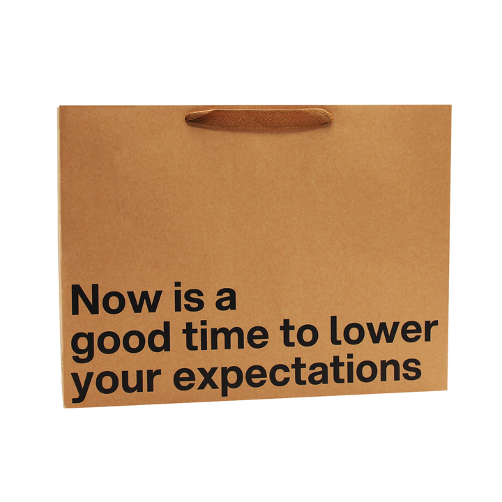 "Now Is A Good Time To Lower Your Expectations" Large Gift Bag - Offensive Crayons
