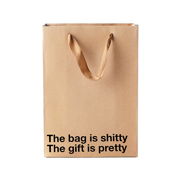 "The bag is shitty. The gift is pretty." Funny Profanity Gift Bag - Offensive Crayons