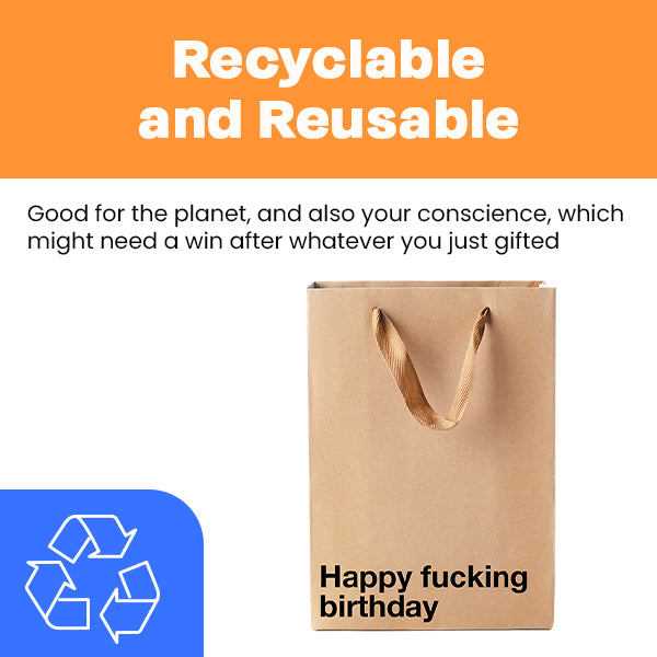 "Happy fucking birthday" Funny Profanity Gift Bag - Offensive Crayons