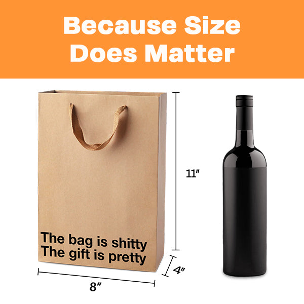 "The bag is shitty. The gift is pretty." Funny Profanity Gift Bag - Offensive Crayons