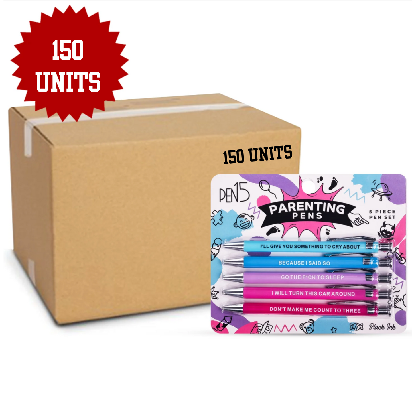 Parenting Pens, 150 pc case - Offensive Crayons