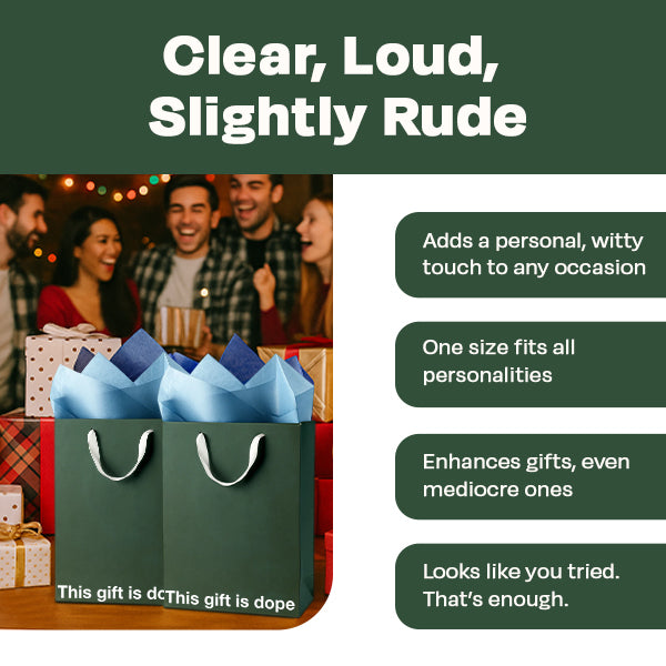 "This gift is dope" Funny Stoner Gift Bag - Offensive Crayons