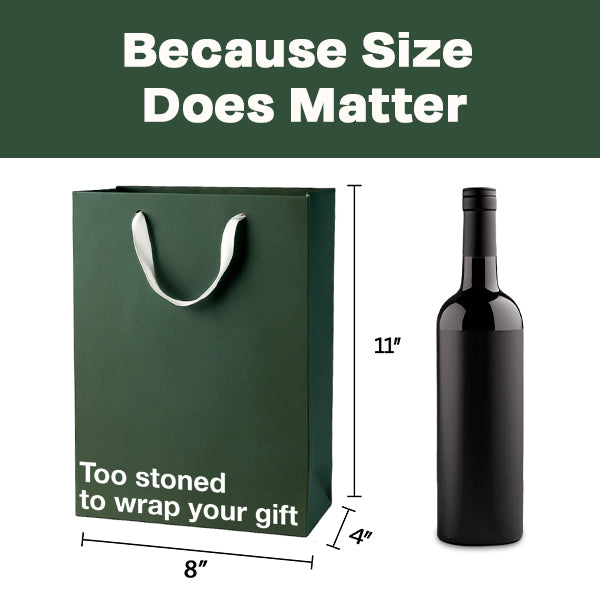 "Too stoned to wrap your gift" Funny Stoner Gift Bag - Offensive Crayons