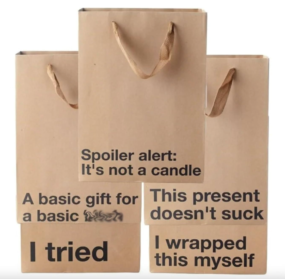 Funny kraft gift bag set for adult gifts