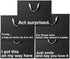 Black large funny gift bags featuring humorous phrases for gifting and celebrations in a stylish design.