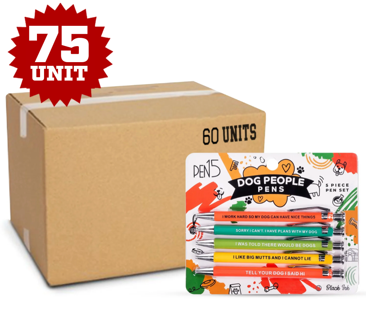 Dog People Pens, 75 pc case - Offensive Crayons