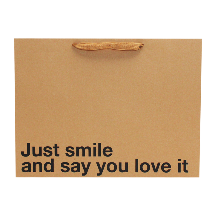 "Just Smile & Say You Love it" Large Gift Bag - Offensive Crayons